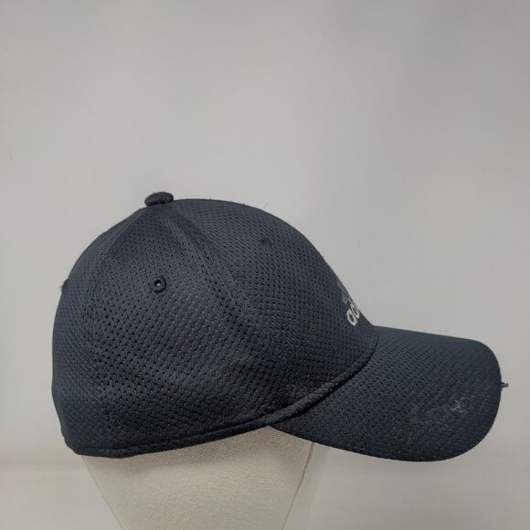 Adidas Aeroready Fitted Hat Black S/M Embroidered 3 Stripes Vent Holes - Picture 4 of 10